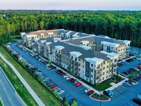 Aerial View From Pointe at Lake CrabTree Balcony in Morrisville Apartment Rentals for Rent
