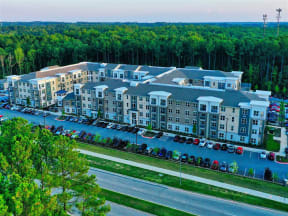 Aerial View Of Pointe at Lake CrabTree in North Carolina Apartment Rentals
