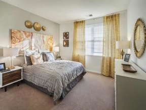 furnished apartment model bedroom