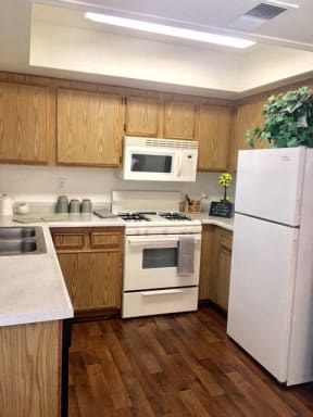 Nicely upgraded kitchens at The Oaks Apartments, Upland, CA