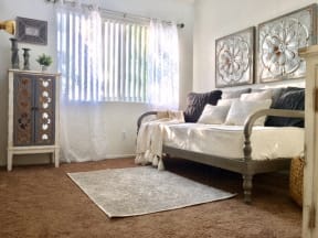Spacious second bedroom at The Oaks Apartments, Upland, California