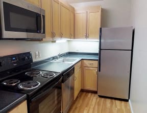 Fully Furnished Kitchen at The Mount Royal, Baltimore, MD, 21202