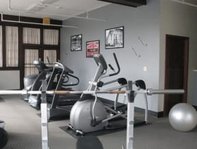 fitness center at apartments 
