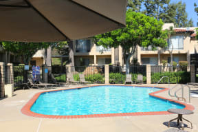 Turquoise Swimming Pool at Charter Oaks Apartments, California