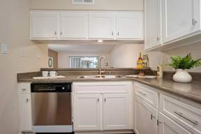 Granite Counter Tops, Coffee Cup In Kitchen at Wilbur Oaks Apartments, Thousand Oaks, CA, 91360