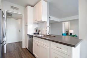Stainless Steel Sink Dishwasher at Los Robles Apartments, Pasadena, CA, 91101