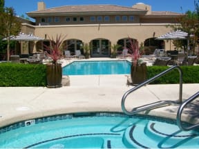 Roseville CA Apartments for Rent - Vineyard Gate - Sparkling Pool Surrounded by Lounge Seating and Beautiful Landscaping