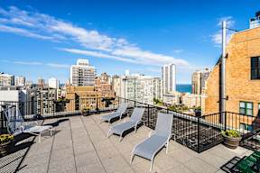 Roof Deck and Entertainment Bar at 14 West Elm Apartments, Illinois, 60610
