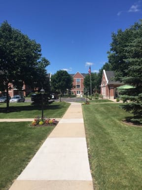 Lush Green landscaping at Nicolet Highlands Apartments 55+, DePere, WI,54115