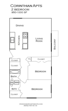 Corinthian Apartments floorplan