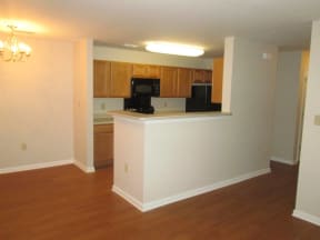living room and kitchen from Arbors By The Bay