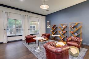 red comfort chairs in the lounge