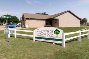 The entrance to Gardens of DeCordova in Granbury, Texas