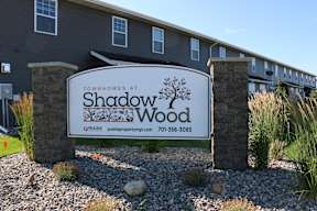 exterior sign, shadow wood townhomes, west fargo
