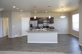 kitchen pantry, cabinets, counter