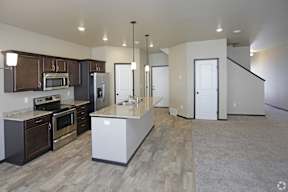 kitchen pantry, cabinets, counter