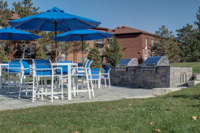 outdoor grilling and dining area at Carol Stream Crossing