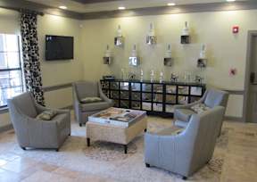 Warm And Inviting Living Room at Arbours at Shoemaker Place, Defuniak Springs, FL, Florida