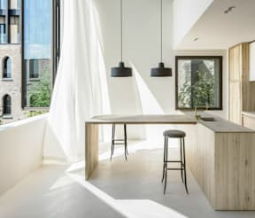 a home with a 16 foot kitchen island