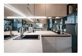 Kitchen with beautiful interior and sink