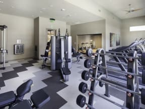 a room filled with lots of different types of exercise equipment