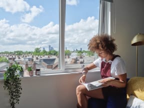women looking out of window