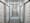 A long hallway with a series of white doors on either side.