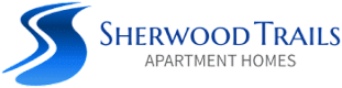 The image is a logo for Sherwood Trails Apartment Homes.