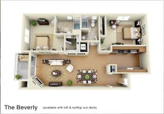 Beverly Floor Plan  at The Verandas, Canoga Park