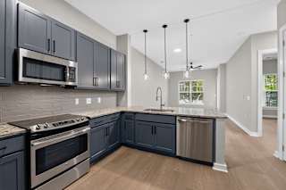 The Aster Cary Kitchen with Matte Black Fixtures and LVP flooring