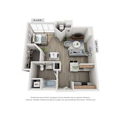 Ashlawn Studio Floor Plan at Lincoln Old Town, Alexandria, 22314