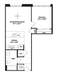 S4a Floor Plan at 800 Carlyle, Virginia