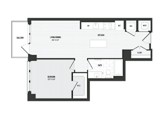 1 bedroom 1 bath B at Coda at Bryant Street, Washington