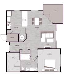 A1G Floor Plan at The Aster Cary, Cary, NC