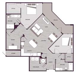 B6G Floor Plan at The Aster Cary, Cary, NC
