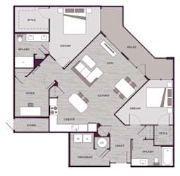 B6M Floor Plan at The Aster Cary, Cary