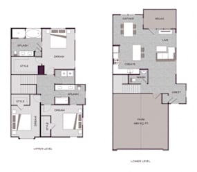T2 Floor Plan at The Aster Cary, North Carolina, 27519