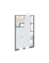 loft floor plan of the apartment