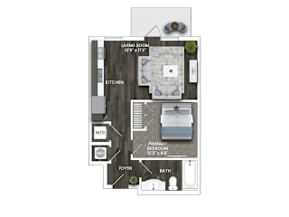 a floor plan of a 2100 sqft apartment at La Unión, Tampa, 33605