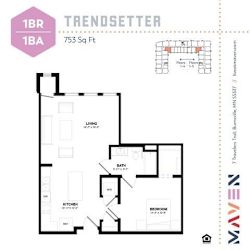 Trendsetter Floorplan at Maven Apartments, Burnsville