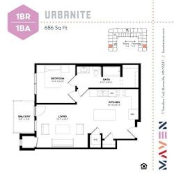 Urbanite Floorplan  at Maven Apartments, MN 55337