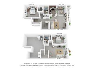 Floor Plan Two Bedroom Townhome