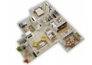 One Bedroom, Plus Den floor plan.