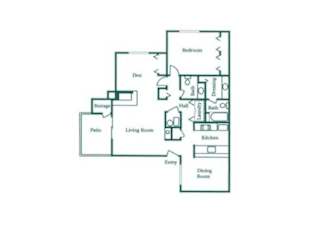 One Bedroom, Plus Den floor plan.