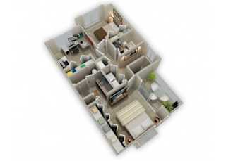Three Bedroom Townhome floor plan.