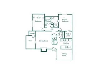 Two Bedroom floor plan.