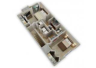 Two Bedroom Townhome floor plan.