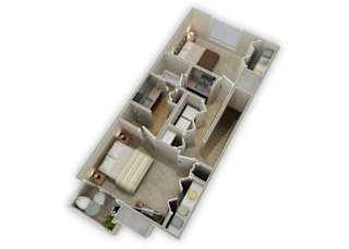 Two Bedroom Townhome floor plan.