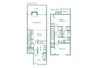 Two Bedroom Townhome floor plan.