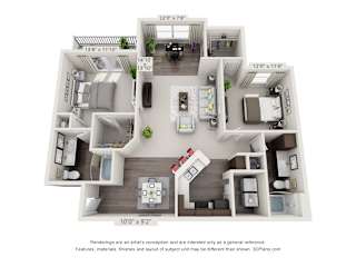 A 3D floor plan of a house with dimensions and a disclaimer at the bottom.